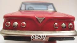 Awesome Old Tin Friction Toy Car 1961 Chevrolet IMPALA Big 11 Bandai Japan RARE