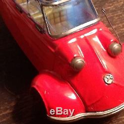 Bandi Messerschmitt Kr 200, Japan Tin Friction Toy Car Original Rare! Works