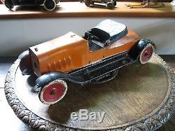 BIG 1919 Structo Deluxe Roadster #12 clockwork pressed steel tin toy antique car