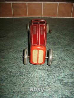 BIG 30's ENGLAND METTOY BOAT TAIL RACING CAR TINPLATE WIND UP TIN TOY no tippco