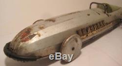 BIG Antique Tin Wind Up Toy Zeppelin Race Car 26 Land Speed Racer 1925 Rare