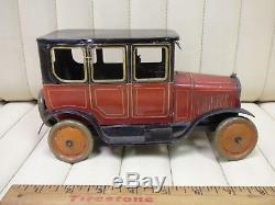BING Limousine Tin Wind-up with Lady Driver Car Toy Superb Original