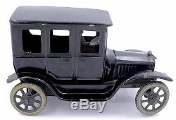 Bing Tin Wind Up Toy Car 1920s Model T Ford 4 Door W Lady Driver Germany