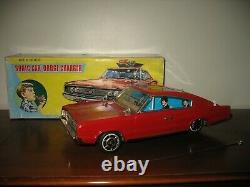 BOXED 1960's NOMURA SONIC DODGE CHARGER JAPAN TIN TOY BATTERY TINPLATE MOPAR CAR