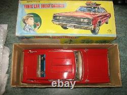 BOXED 1960's NOMURA SONIC DODGE CHARGER JAPAN TIN TOY BATTERY TINPLATE MOPAR CAR