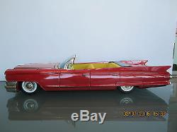 Bandai 1963 Cadillac Convert Japan Tin Friction Toy Car 17-inches All Original
