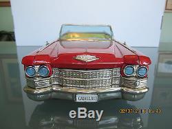 Bandai 1963 Cadillac Convert Japan Tin Friction Toy Car 17-inches All Original