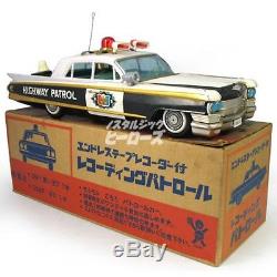 Bandai Cadillac Friction Car Tin Toy Recording patrol 1960 Vintage Rare Japan FS