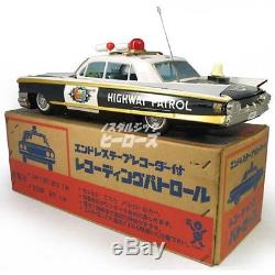 Bandai Cadillac Friction Car Tin Toy Recording patrol 1960 Vintage Rare Japan FS