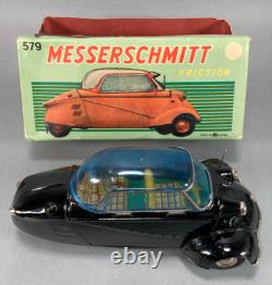 Bandai Messerschmitt Friction Three-Wheel Tin Car- Black Japan (1957)