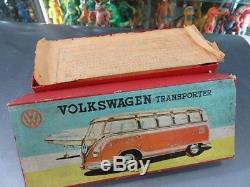 Bandai Volkswagen bus Vintage Toy Car 1960s Japan Friction Tin Made in Japan