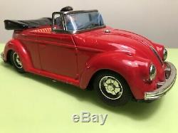 Bandai Vw Beetle Convertible Tin Lithographed Remote Control Car Made In Japan