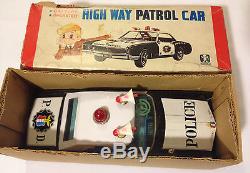 Bandai vintage tin Highway Patrol Car with original Box 1970 Japan excellent