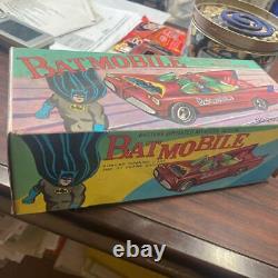 Batman Batmobile Tinplate car vintage Mystery Action Red TAIWAN