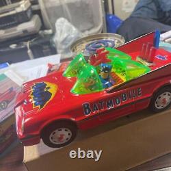 Batman Batmobile Tinplate car vintage Mystery Action Red TAIWAN