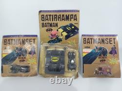 Batman Valtoys Argentina Vintage Lot x3 Batmanset Dual Launcher Batmobile Joker