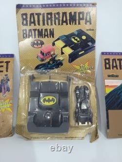 Batman Valtoys Argentina Vintage Lot x3 Batmanset Dual Launcher Batmobile Joker