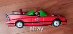 Batmobile Batman Car TV drama Design Red Tinplate Toys Vintage Used Working