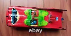 Batmobile Batman Car TV drama Design Red Tinplate Toys Vintage Used Working