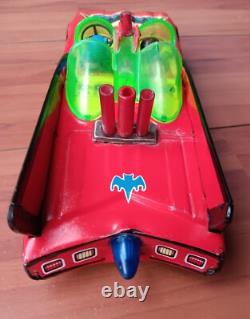 Batmobile Batman Car TV drama Design Red Tinplate Toys Vintage Used Working