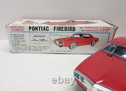 Battery Operated Tin 1967 Pontiac Firebird Car Boxed Bandai Japan Works