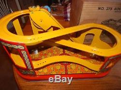 Beautiful Works Great 1950's J. Chein Roller Coaster N0.275 With Orig. Box & Cars