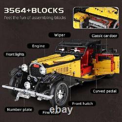Building Blocks Car Set MOC Motorized RC APP Vintage T50 DIY Model Bricks Toys