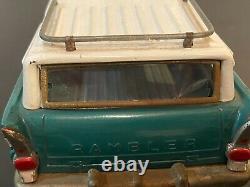 C. 1960 Bandai Tin Rambler Station Wagon Car Toy Matches to the Shasta Trailer