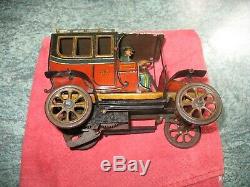 CHARLES ROSSIGNOL CAR TIN LIMOUSINE 1900s FRANCE WIND UP TINPLATE ANTIQUE TOY CR