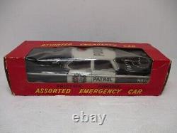 CHEVY POLICE PATROL CAR Tin-Mint in Box-Friction- Works-Made N Japan 9 LONG