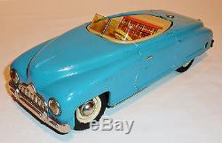 CKO KELLERMANN Germany Tin Wind-up 1950s CABRIO SUPER FLIP TOP CAR with BOX 9