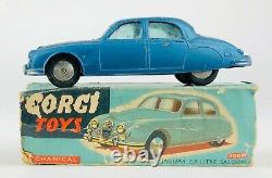 CORGI TOYS -JAGUAR 2.4 LITRE SALOON No. 208M- VINTAGE MECHANICAL MODEL CAR BOXED