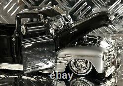 Chevy Pickup Truck Vintage Classic 1951 124 Scale Metal Car Model Diecast Black