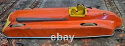 Chime Toy Products Tin Litho Windup Streamline Racer Red Race Car