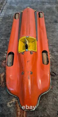 Chime Toy Products Tin Litho Windup Streamline Racer Red Race Car