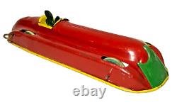 Chime Toy Products Tin Litho Windup Streamline Racer Red Race Car Canadian 12