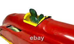 Chime Toy Products Tin Litho Windup Streamline Racer Red Race Car Canadian 12