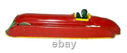 Chime Toy Products Tin Litho Windup Streamline Racer Red Race Car Canadian 12