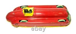 Chime Toy Products Tin Litho Windup Streamline Racer Red Race Car Canadian 12