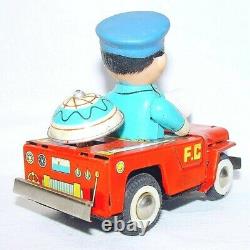 China MS-884 WILLYS JEEP FIRE CHIEF Tin Toy Wind-Up Car 13cm MIB`76 TOP RARE