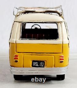 Circa 1962 Tin Model 1.20 Scale Camper Van, with Surf Board Artwork Figurine