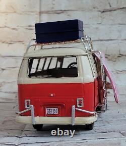 Circa 1966 Tin Model 1.18 Scale Camper Van, with Awning and Suitcase Handcraft