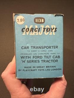 Corgi 1138 Ford Tilt Cab Car Transporter In Original Box Near Mint 1960s