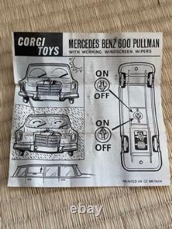 Corgi Toys Mercedes Benz 600 Pullman Vintage Collectible Model Car