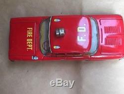 Corvair Fire Dept Chie Car Friction Powered Tin Japan #3