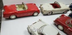 Corvette Friction Tin Toy Car Lot of 6 Vintage 1950's C1 Style Collection 1/18