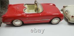 Corvette Friction Tin Toy Car Lot of 6 Vintage 1950's C1 Style Collection 1/18