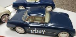 Corvette Friction Tin Toy Car Lot of 6 Vintage 1950's C1 Style Collection 1/18