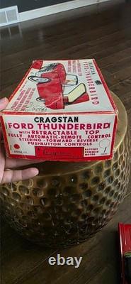 Cragstan Ford Thunderbird Convertible Vintage Tinplate Battery Operated See desc