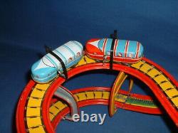 Cragstan Japan Playland Tin Roller Coaster and Two Windup Cars, Original Box